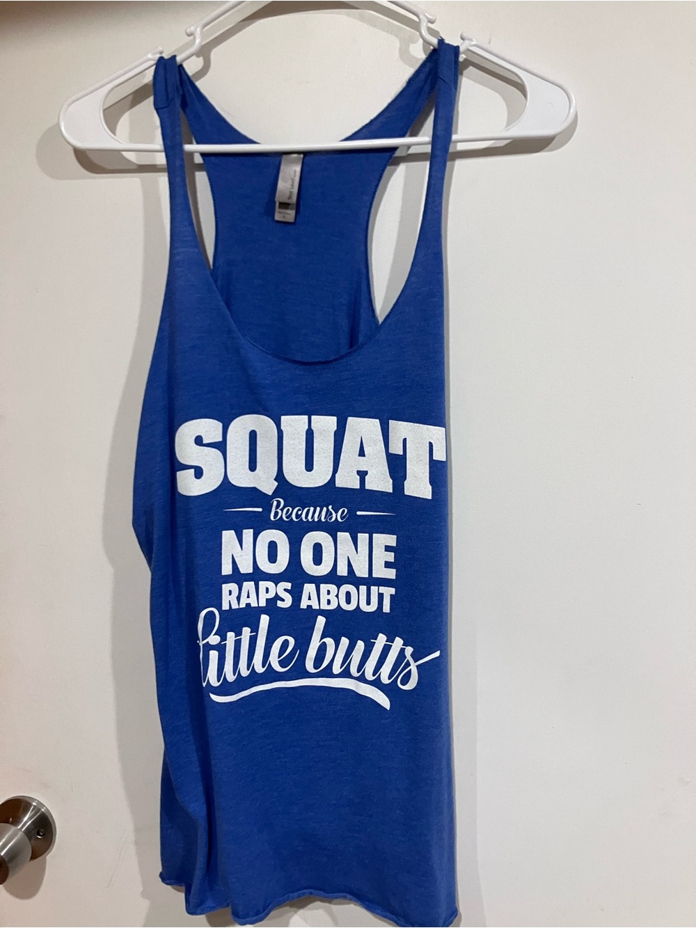 Blue Squat Gym Racerback Tank Large - Picture 2 of 6